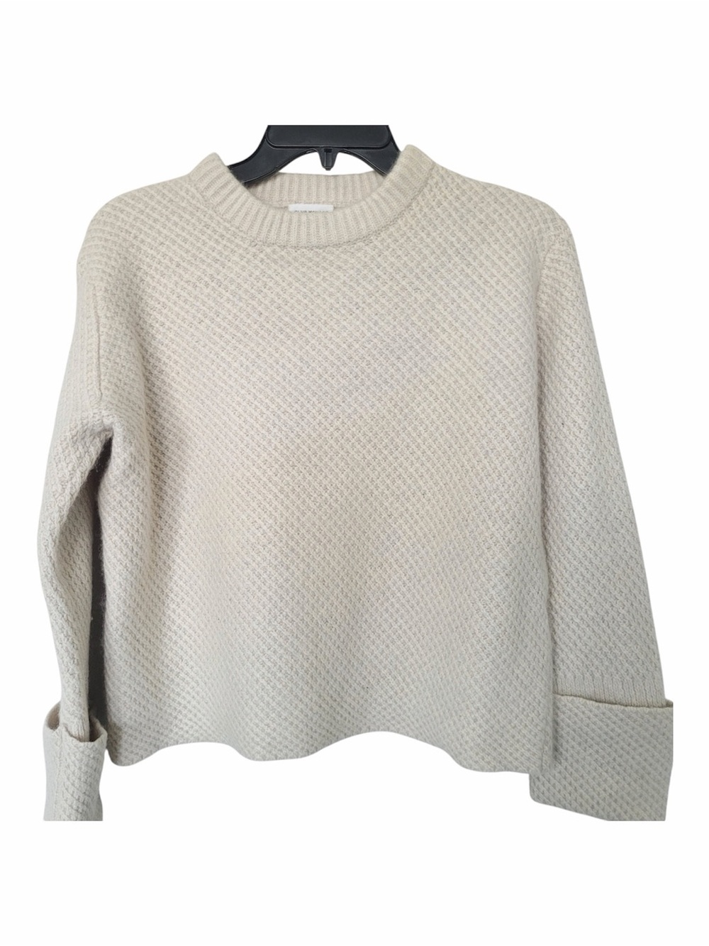 ✅ Club Monaco Cream cashmere Textured Turtleneck Sweater with rolled up sleeve M